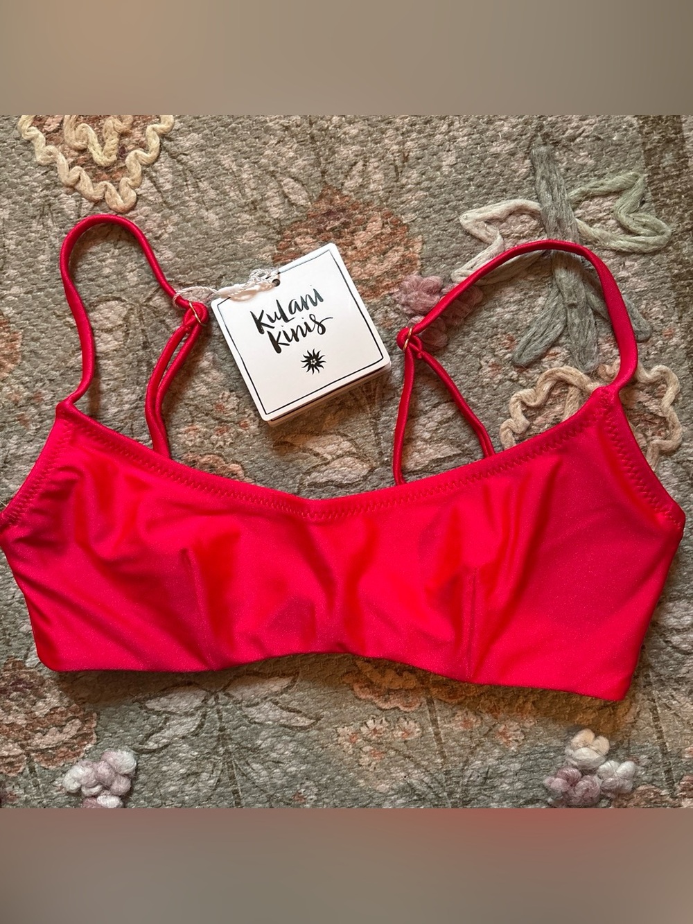 NWT Kulani Kinis Hot Pink Bandeau Bikini Top